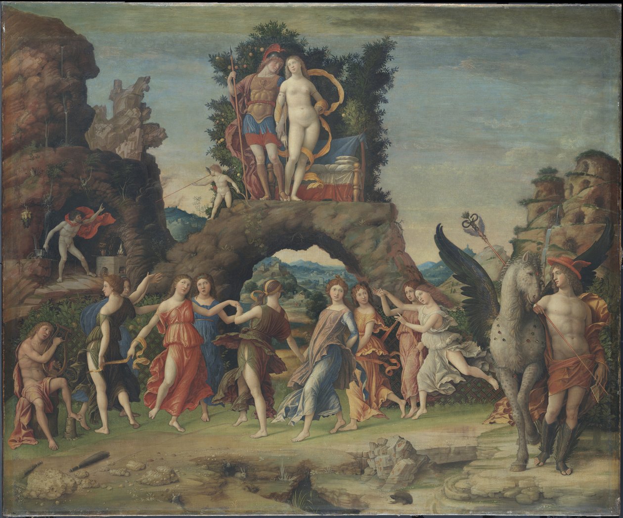 Der Parnass, Detail von Andrea Mantegna