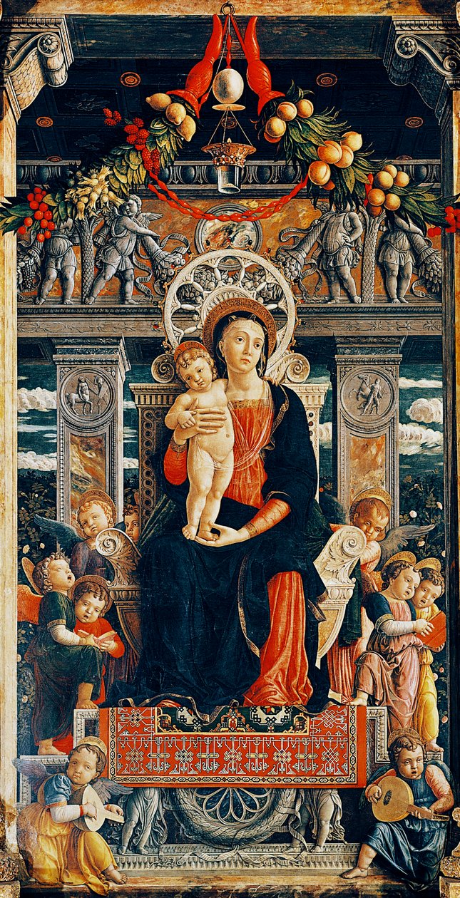 Thronende Jungfrau Maria (Detail) von Andrea Mantegna