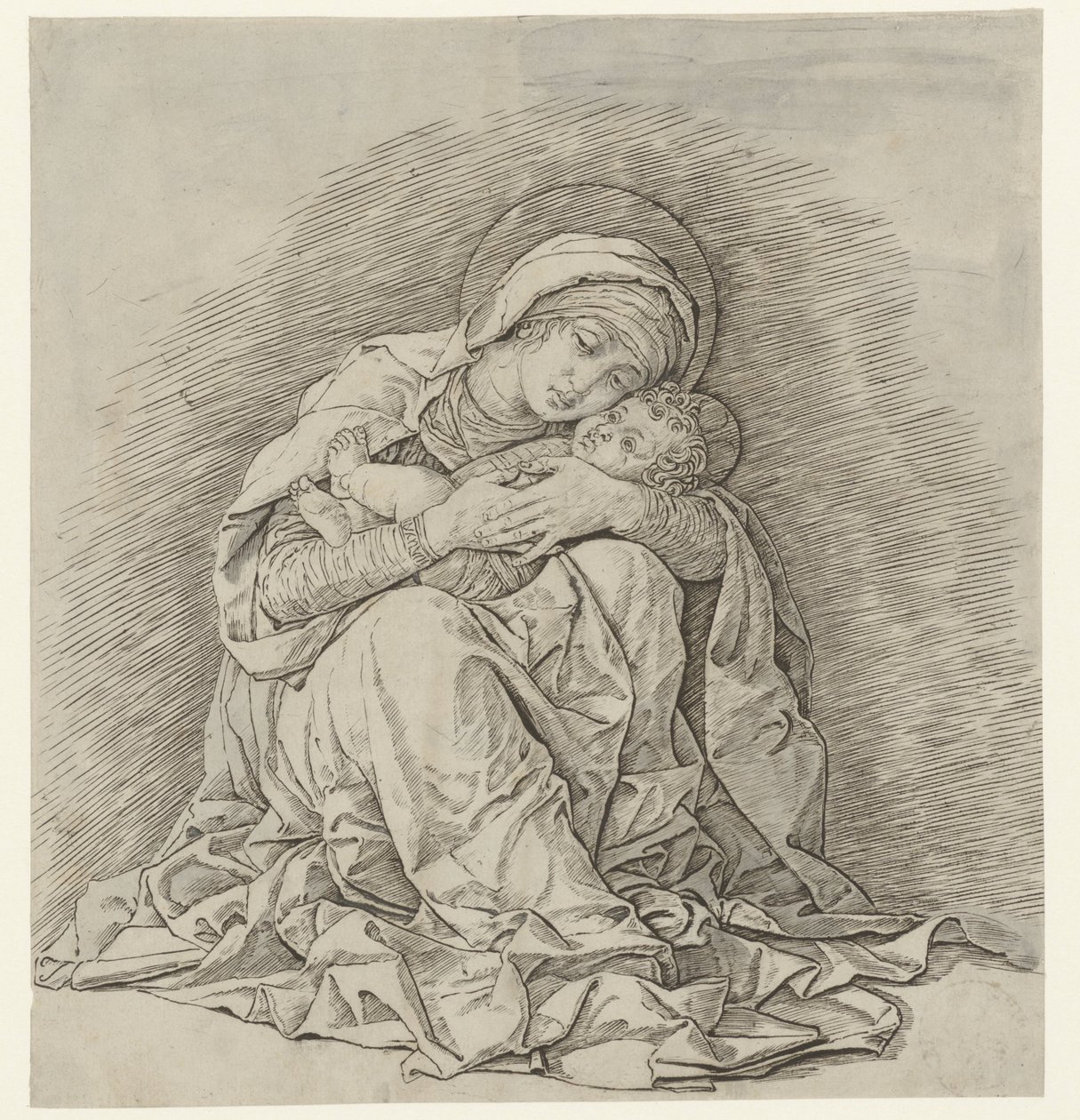 Sitzende Maria mit Kind von Andrea Mantegna