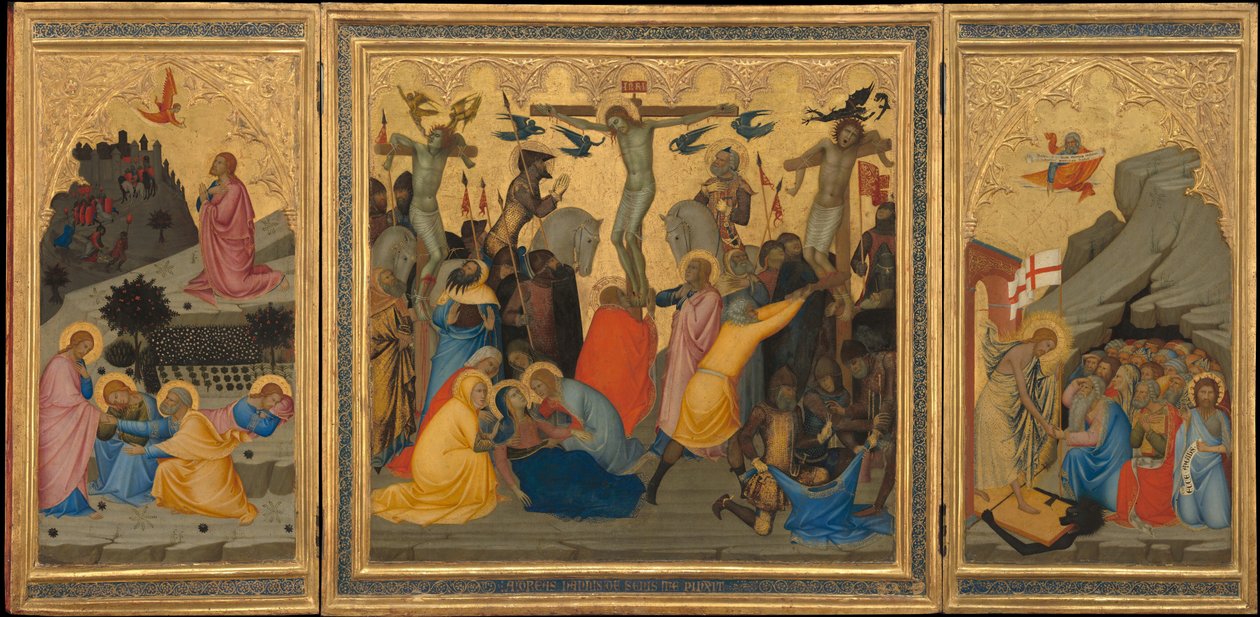 Szenen aus der Passion Christi: Die Agonie im Garten, die Kreuzigung..., 1380er von Andrea Vanni