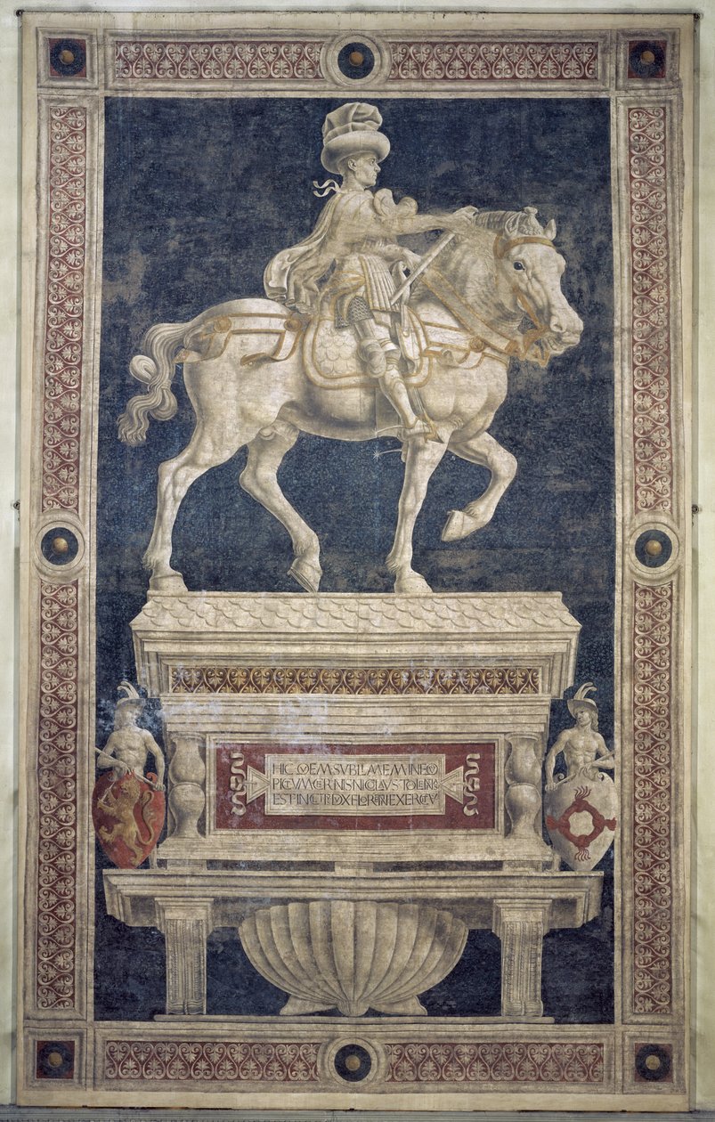 Reiterdenkmal von Niccolo Marucci da Tolentino (gest. 1435), 1456 (Fresko) von Andrea del Castagno