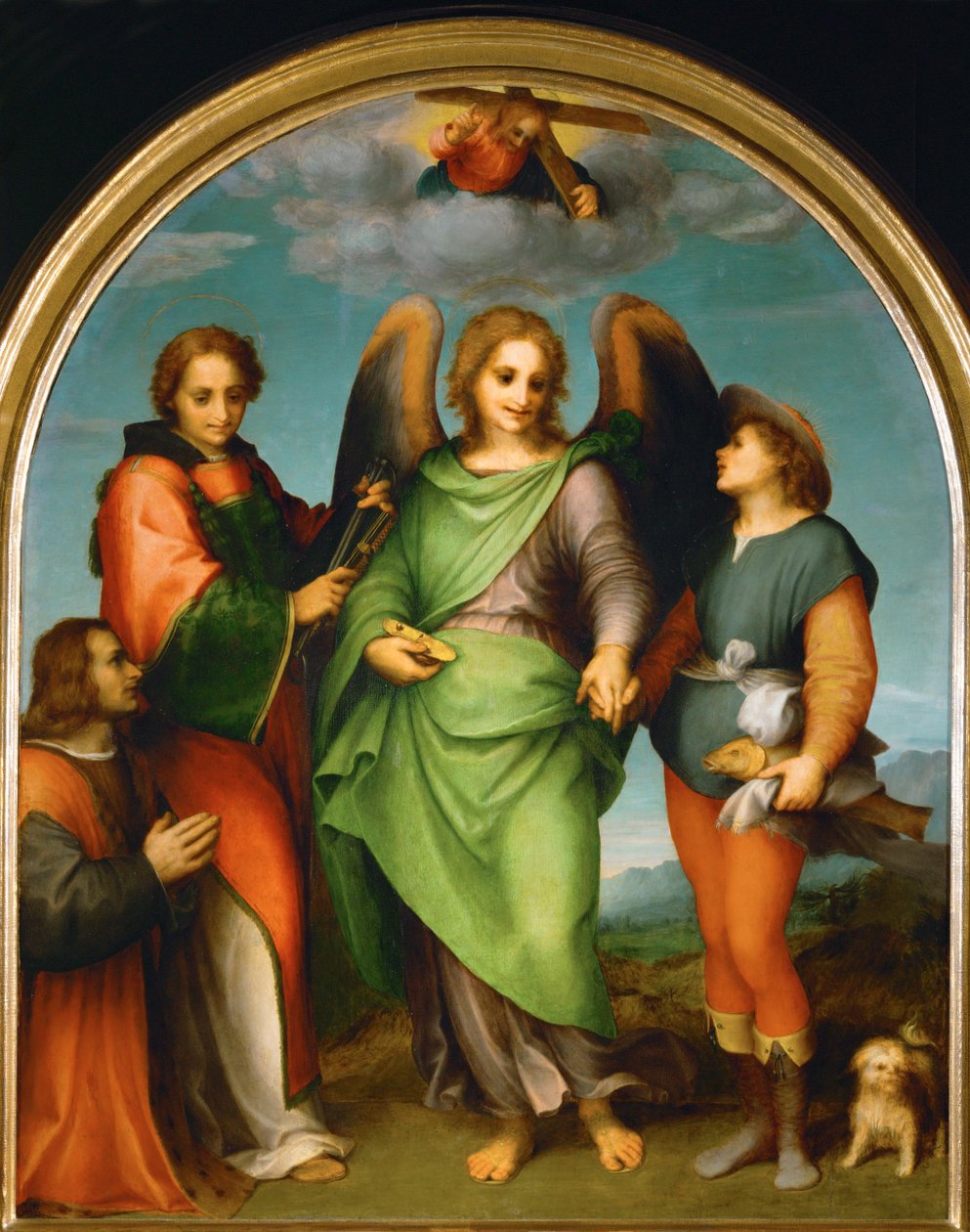Erzengel Raphael und Tobias, Heiliger Laurentius und der Stifter Leonardo di Lorenzo Morelli von Andrea del Sarto