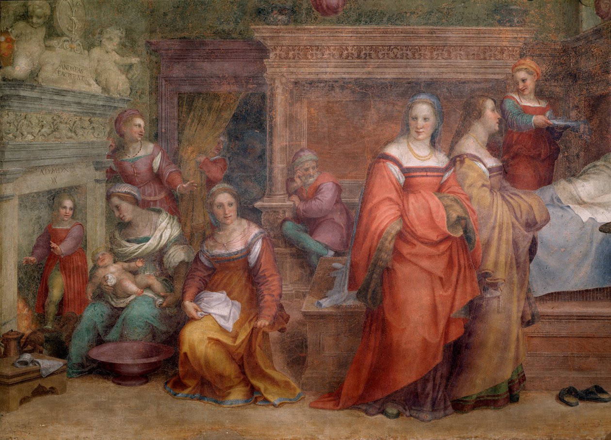 Die Geburt der Jungfrau Maria (Detail) von Andrea del Sarto