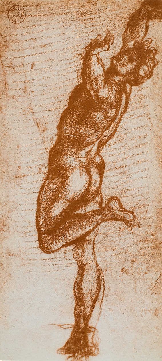 Männliche Figur, Zeichnung von Andrea del Sarto. Gabinetto dei Disegni e delle Stampe, Uffizien, Florenz von Andrea del Sarto