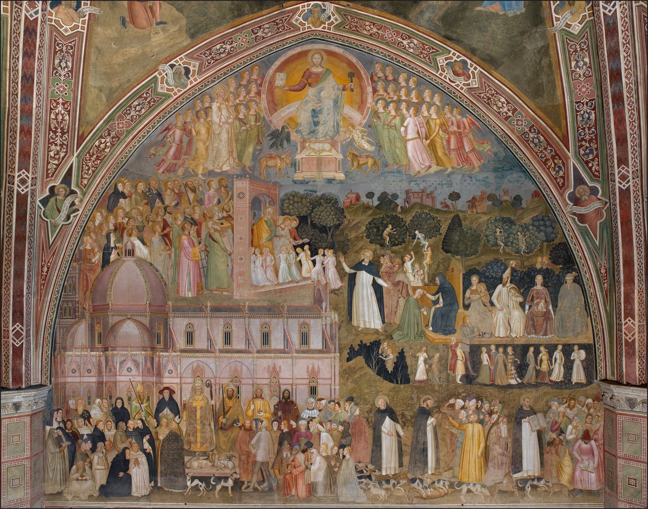Der Weg der Wahrheit, die kämpfende und triumphierende Kirche von Andrea di Bonaiuto (fl.1343 77)