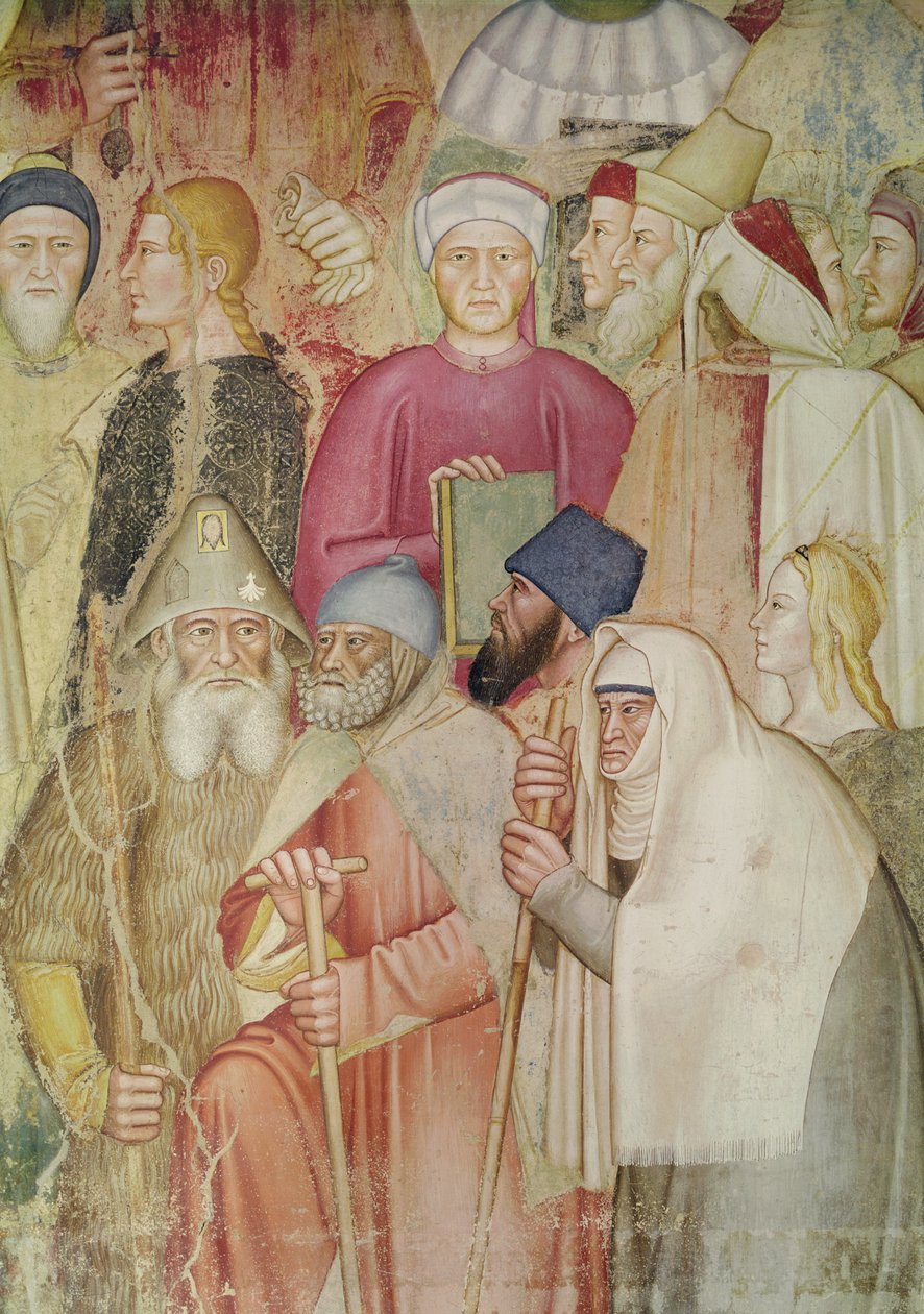 Die Kirche kämpfend und triumphierend, in der spanischen Kapelle, Detail der rechten Seite, ca. 1369 von Andrea di Bonaiuto