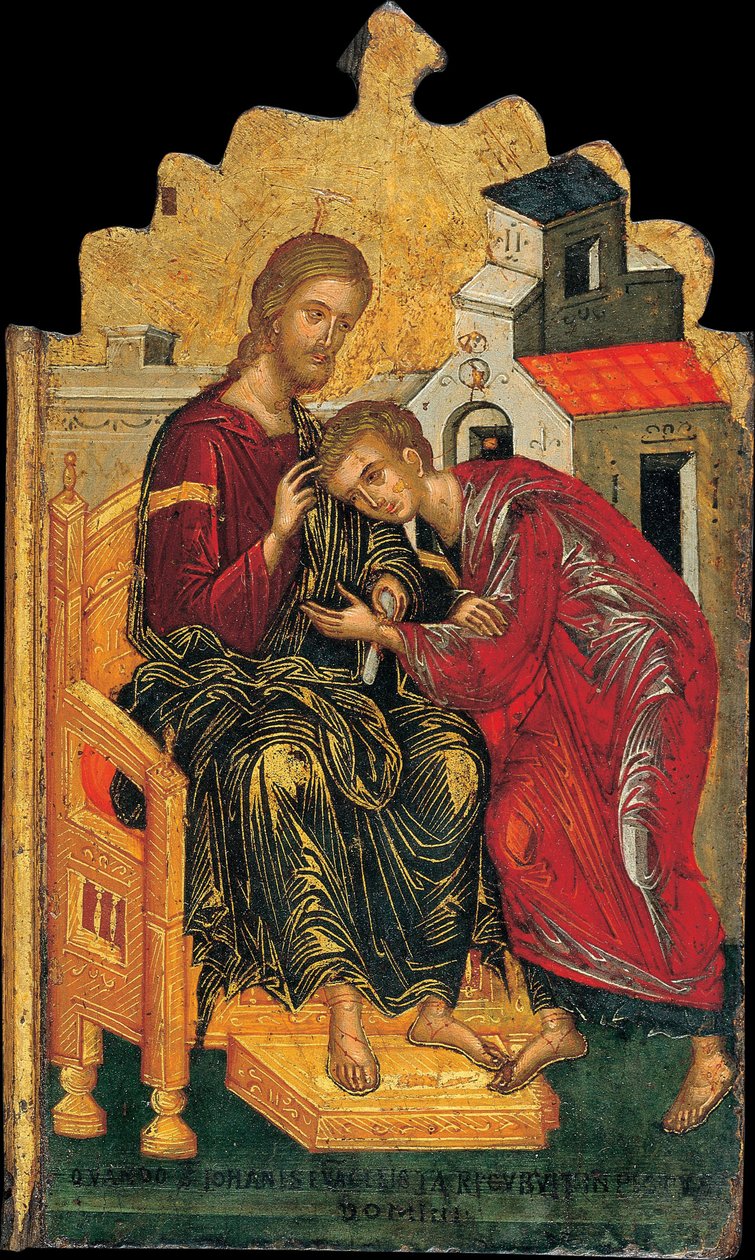 Christus segnet den heiligen Johannes den Evangelisten von Andreas Ritzos