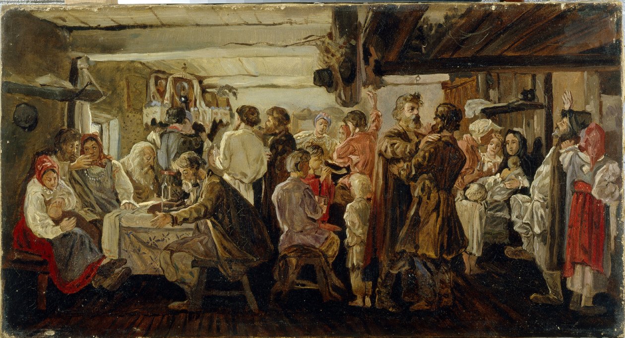 Bauernhochzeit in der Region Tambow von Andrei Petrovich Ryabushkin