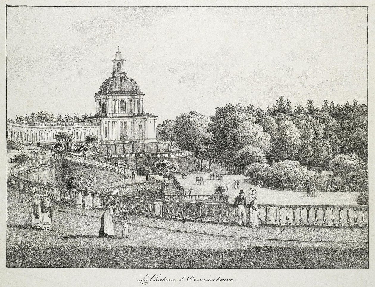Ansicht der Kirche des Großen Palastes in Oranienbaum, 1821-1822 von Andrei Yefimovich Martynov