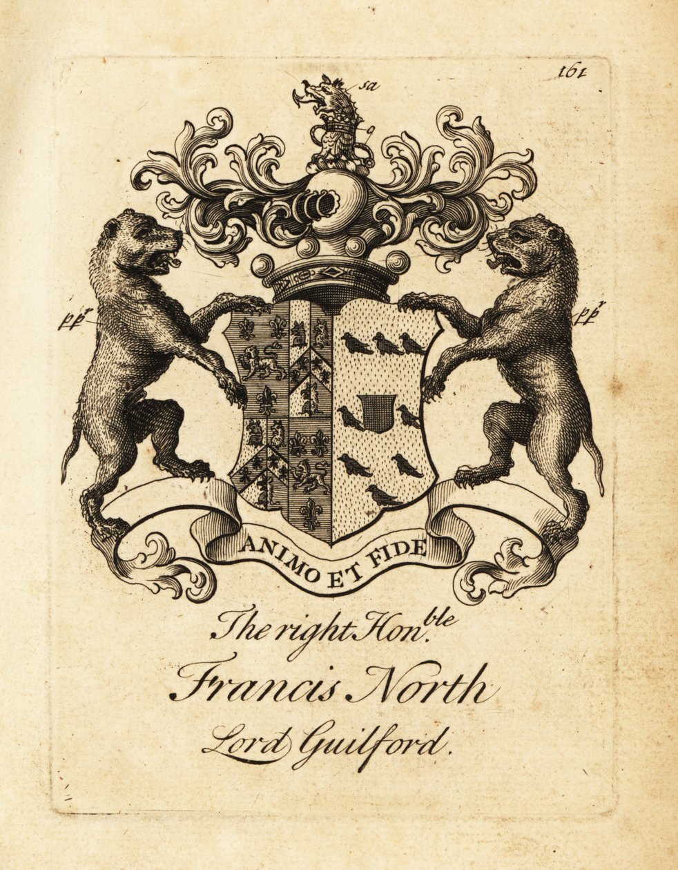 Wappen des hochverehrten Francis North, Lord Guilford, 2. Baron Guilford von Andrew Johnston