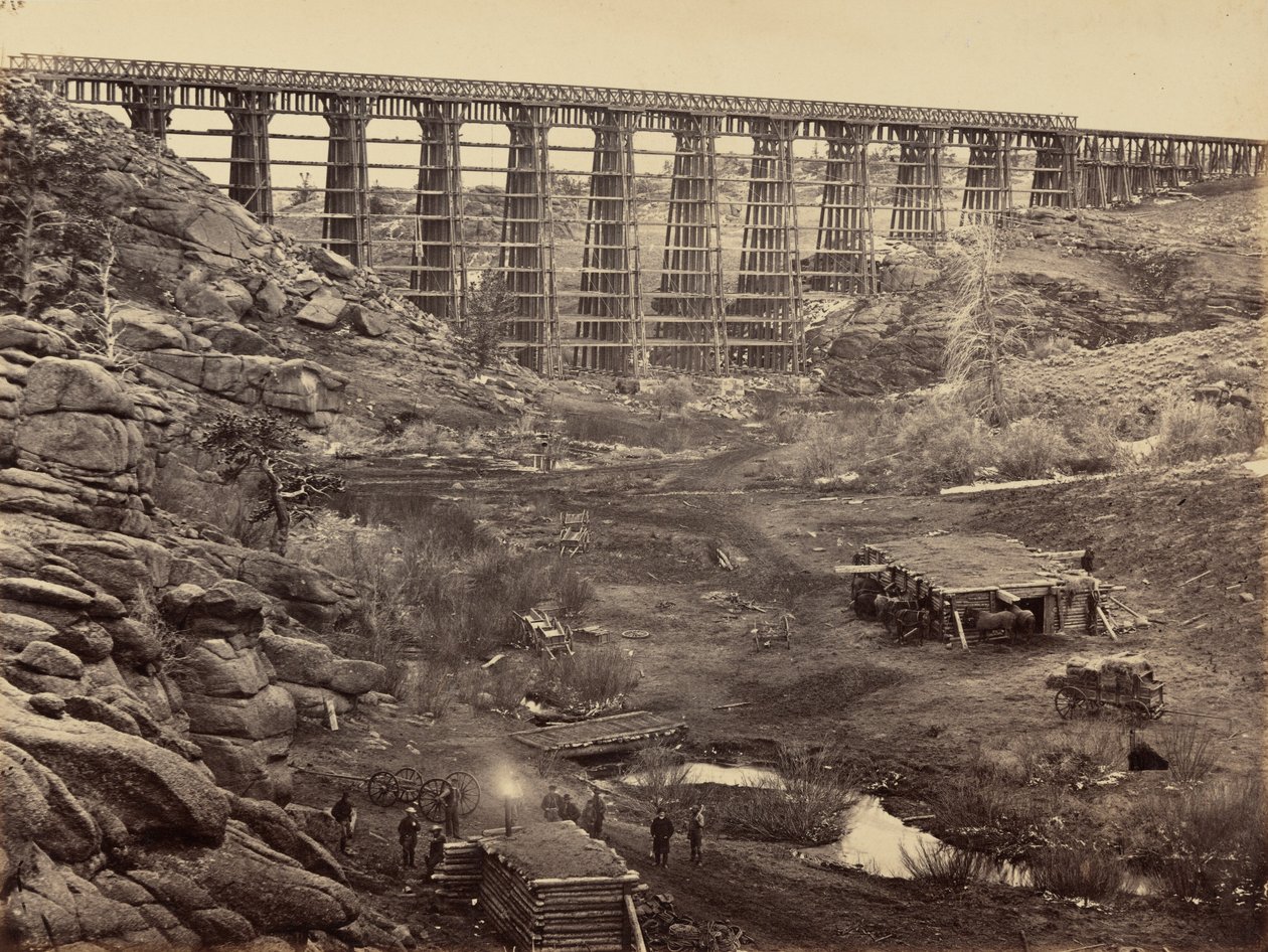 Tafel 8. Dale Creek Brücke, von oben, 1869 von Andrew Joseph Russell