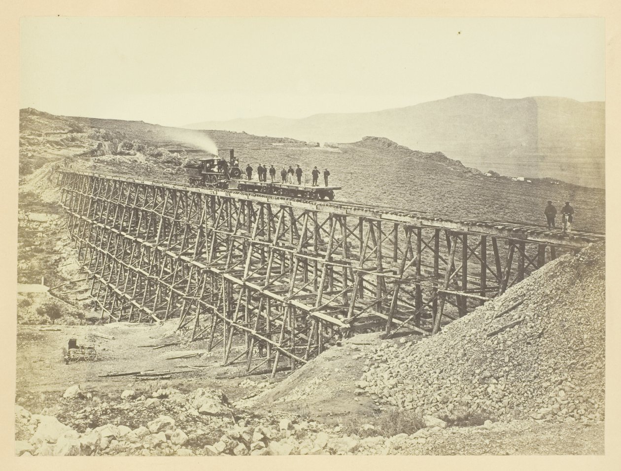 Gerüstbau, Promontroy Point, Salt Lake Valley von Andrew Joseph Russell