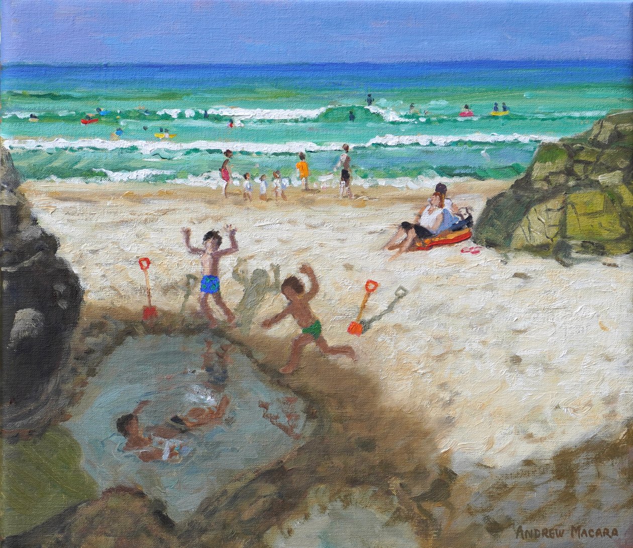 Spaß im Meeresschwimmbecken, St Ives von Andrew Macara