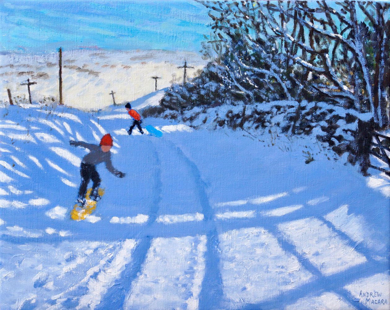 Der Snowboarder, Dove Head, Derbyshire von Andrew Macara