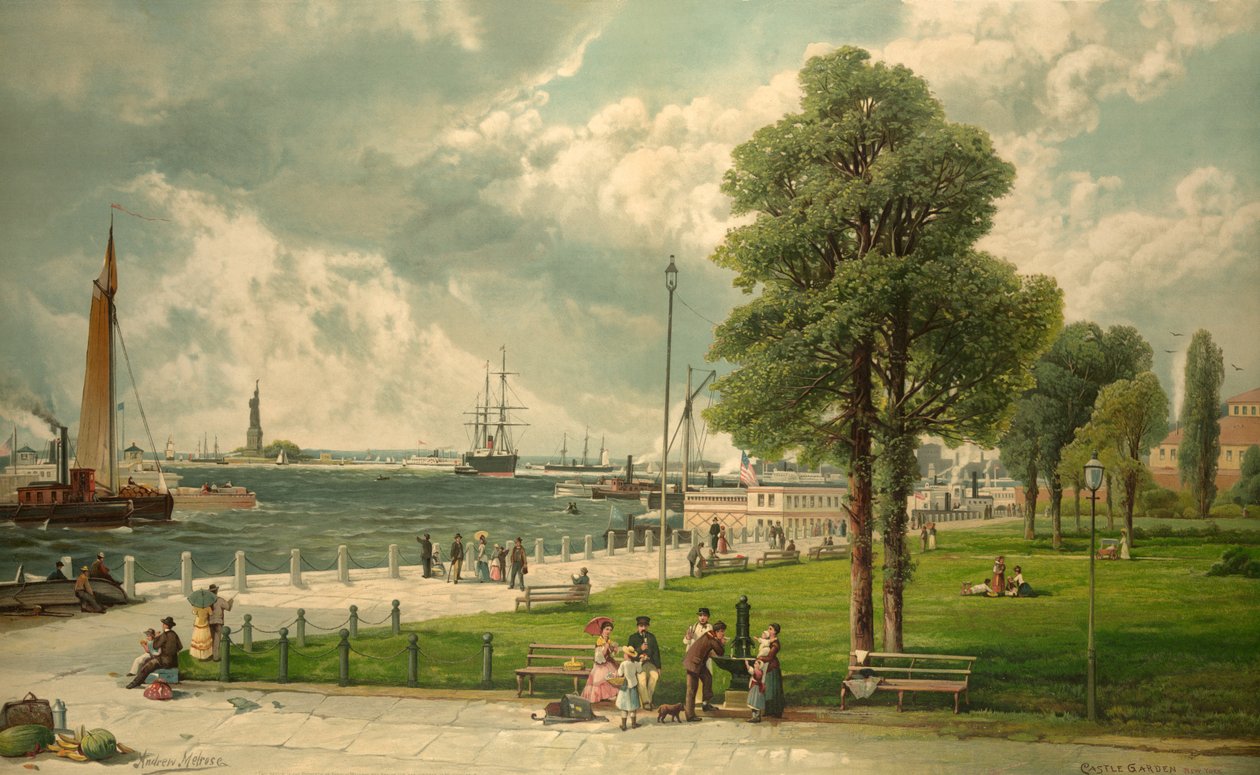 Castle Garden, New York, veröffentlicht 1887 von Andrew Melrose