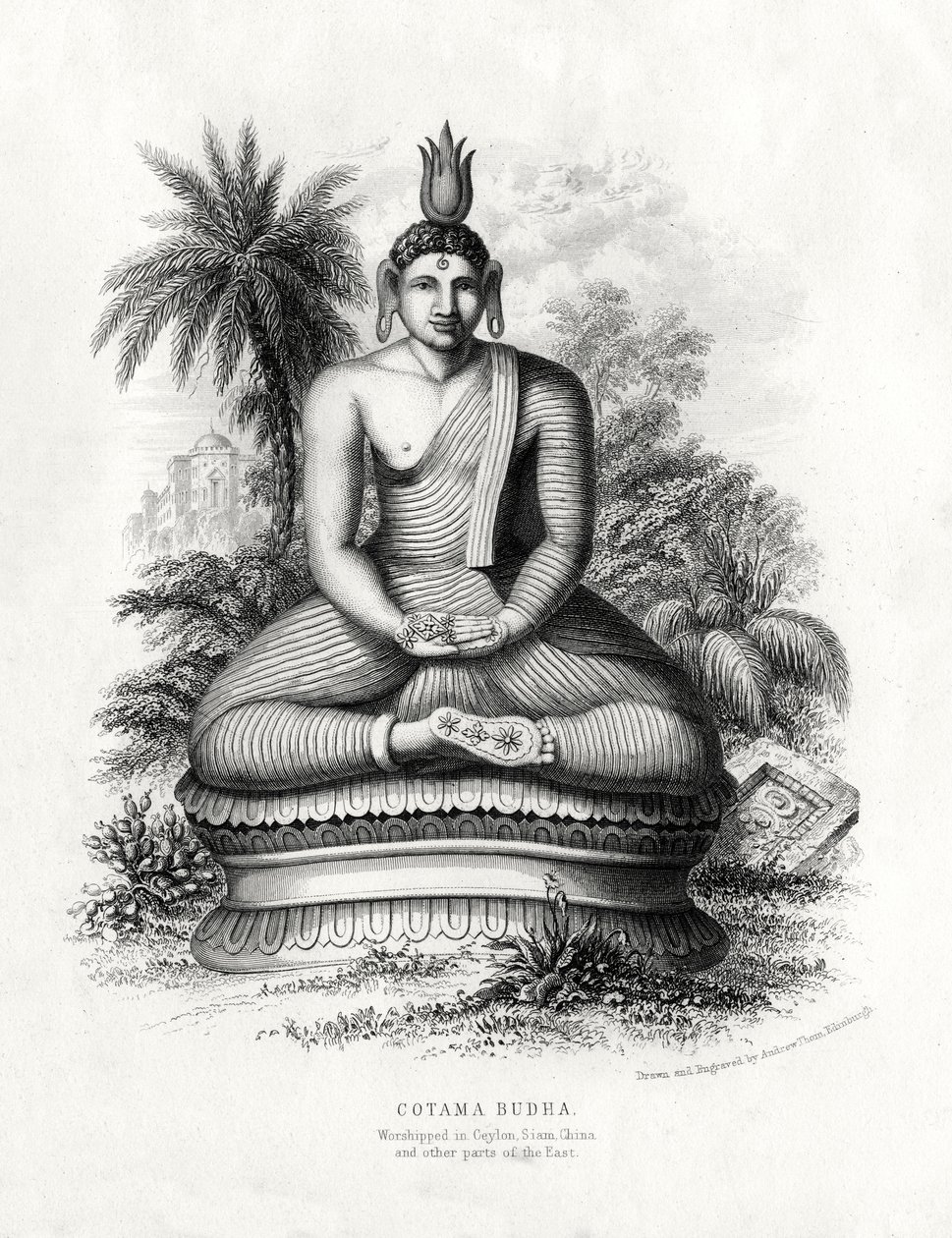 Cotoma Buddha, verehrt in Ceylon, Siam, China, 19. Jahrhundert von Andrew Thom