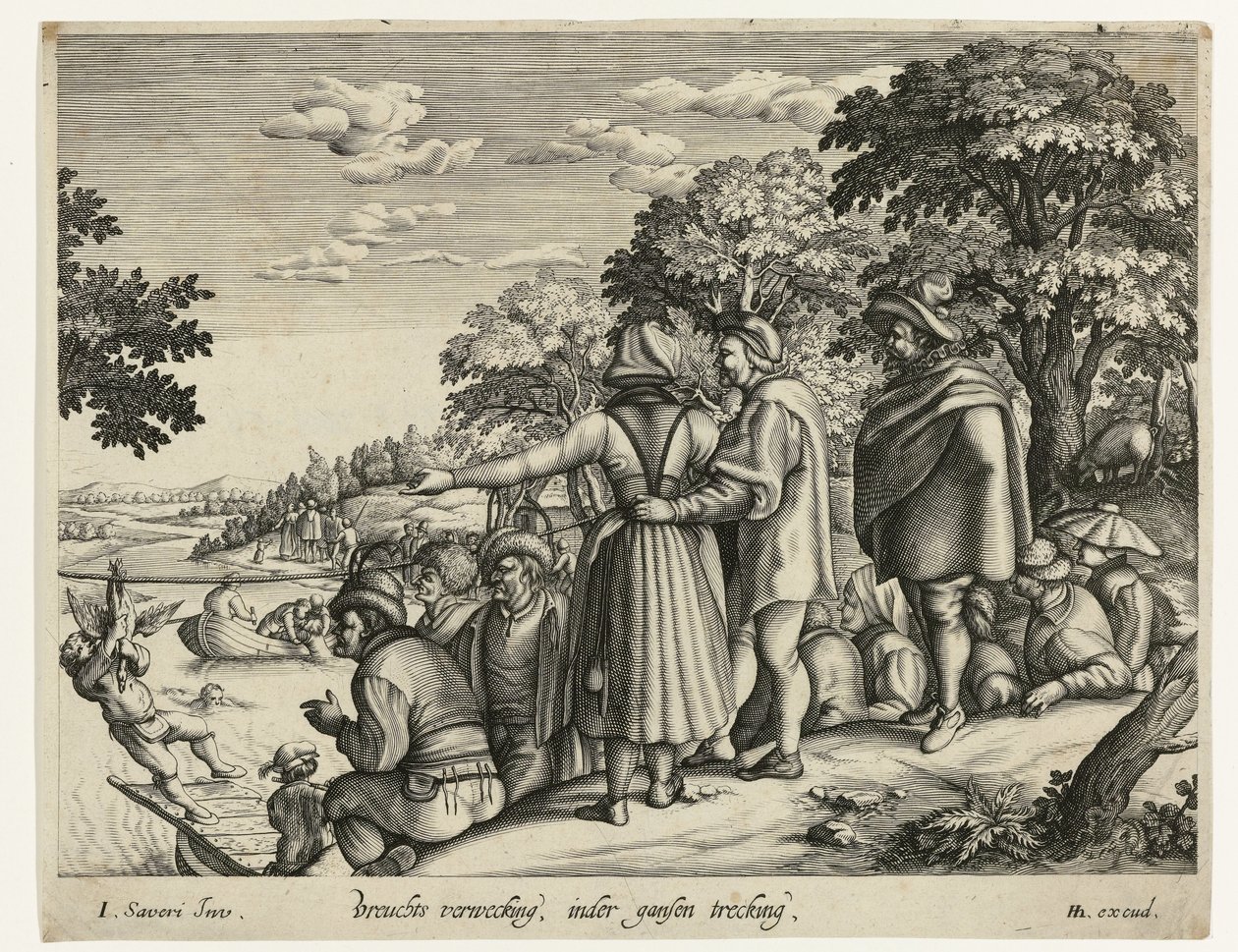 Gans ziehen von Andries Jacobsz. Stock