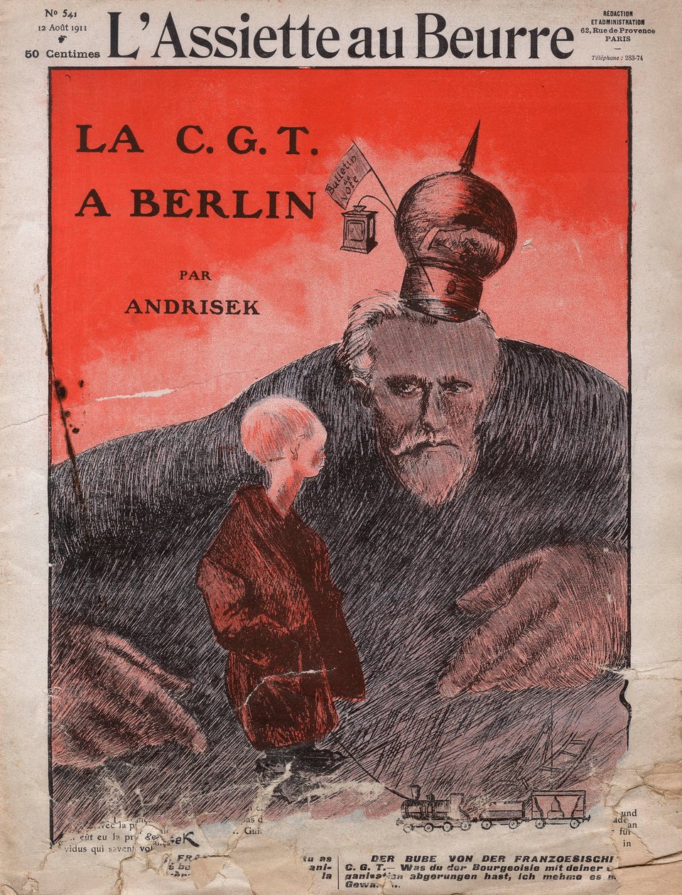 CGT, die französische Gewerkschaft, Titelblatt des französischen Satiremagazins 