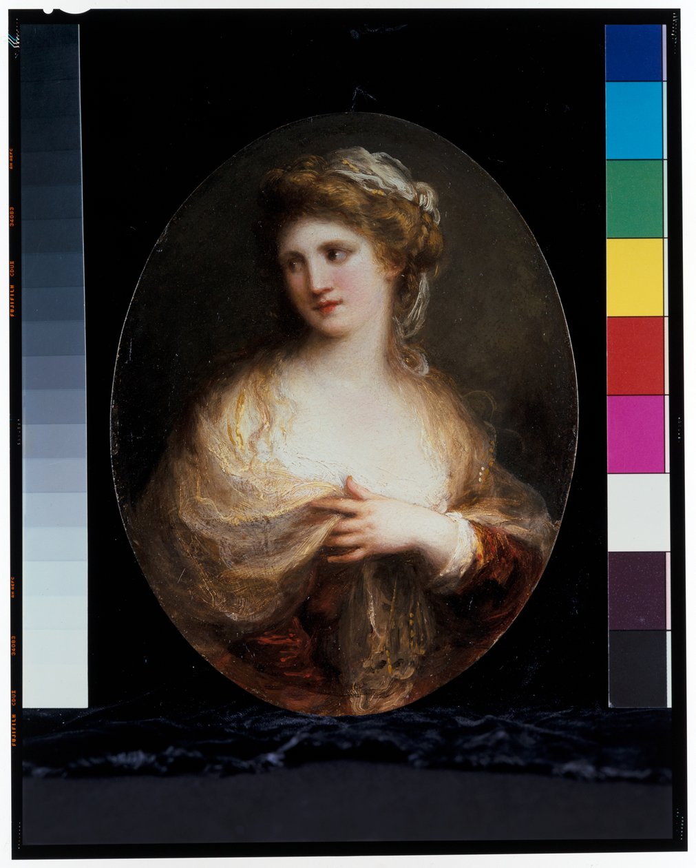 Porträt einer Dame in einem gelben Schal von Angelica Kauffman