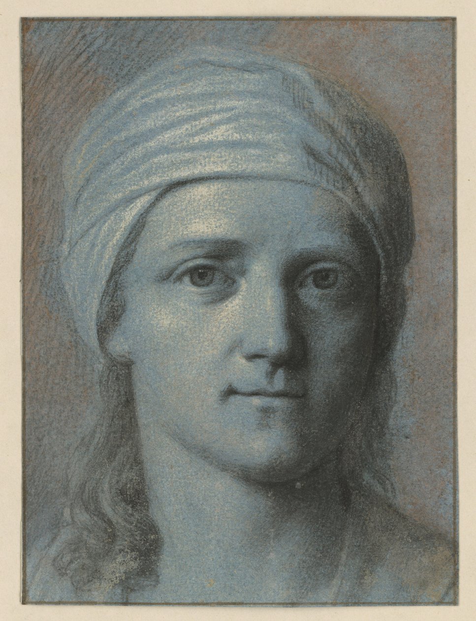 Frauenkopf, von vorn gesehen, mit Turban von Angelica Kauffmann