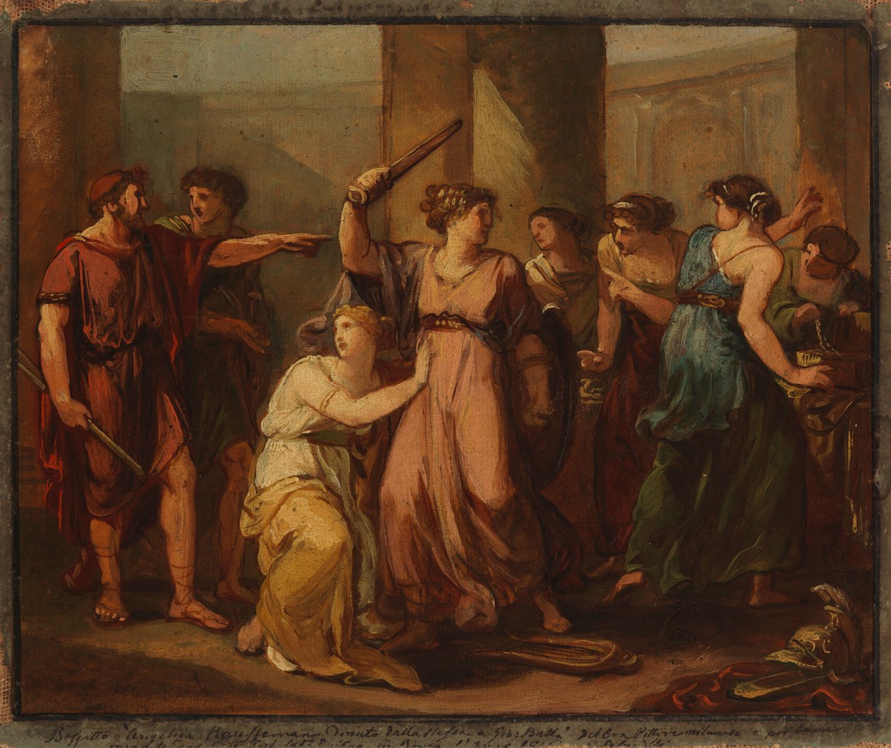 Odysseus entdeckt Achilles, versteckt unter den Töchtern des Königs Lykomedes von Angelica Kauffmann