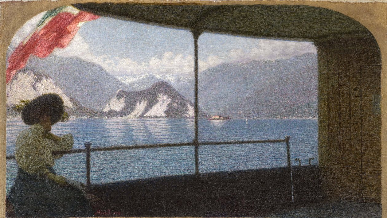 Ein Boot auf dem Lago Maggiore von Angelo Morbelli