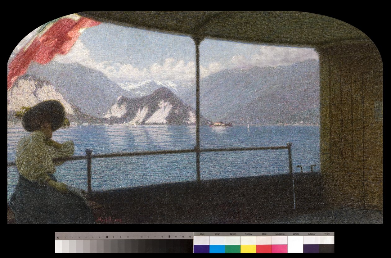 Ein Boot auf dem Lago Maggiore von Angelo Morbelli