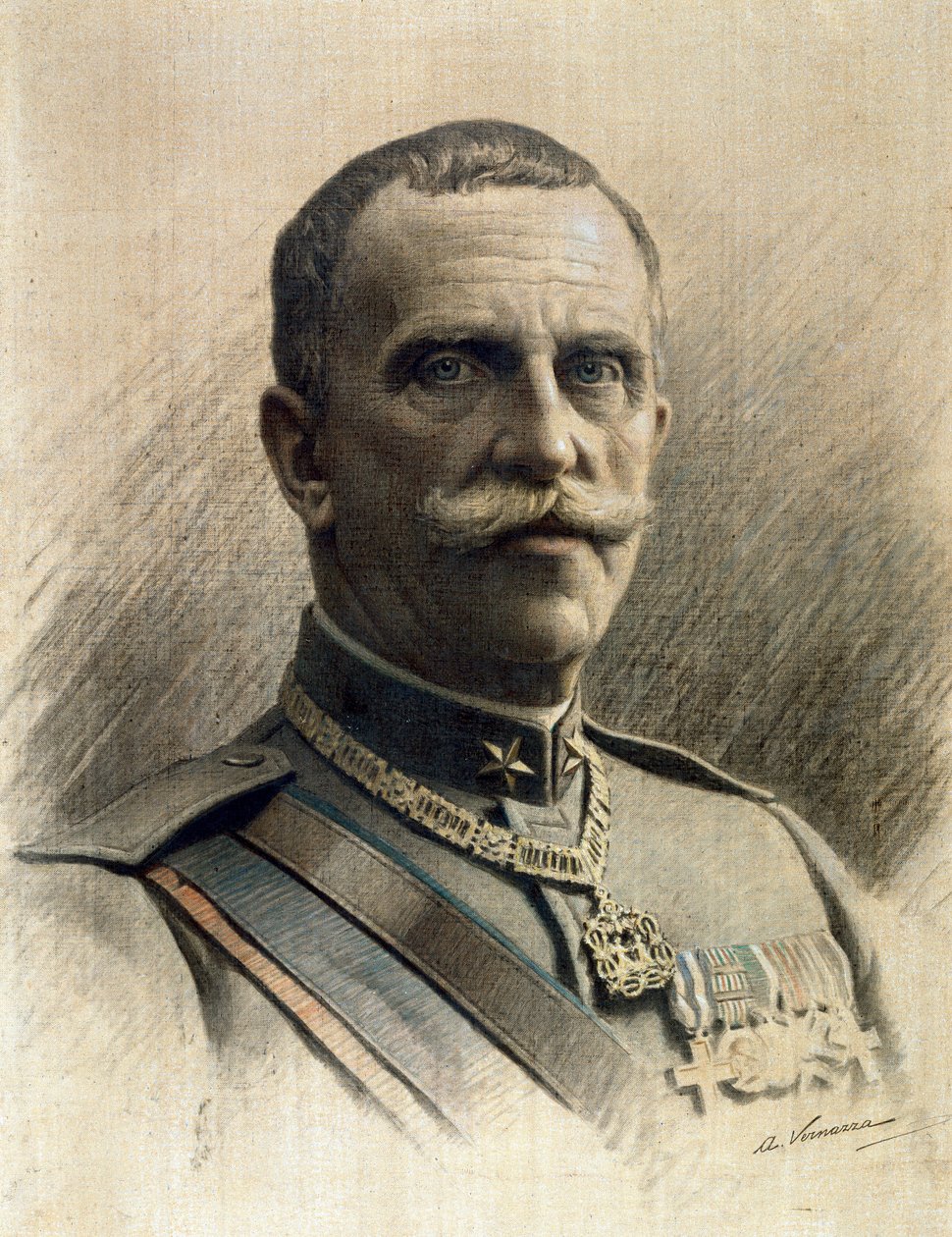 Porträt des Königs von Italien Vittorio Emanuele III (Victor Emmanuel III) (1869-1947) von Angelo Vernazza