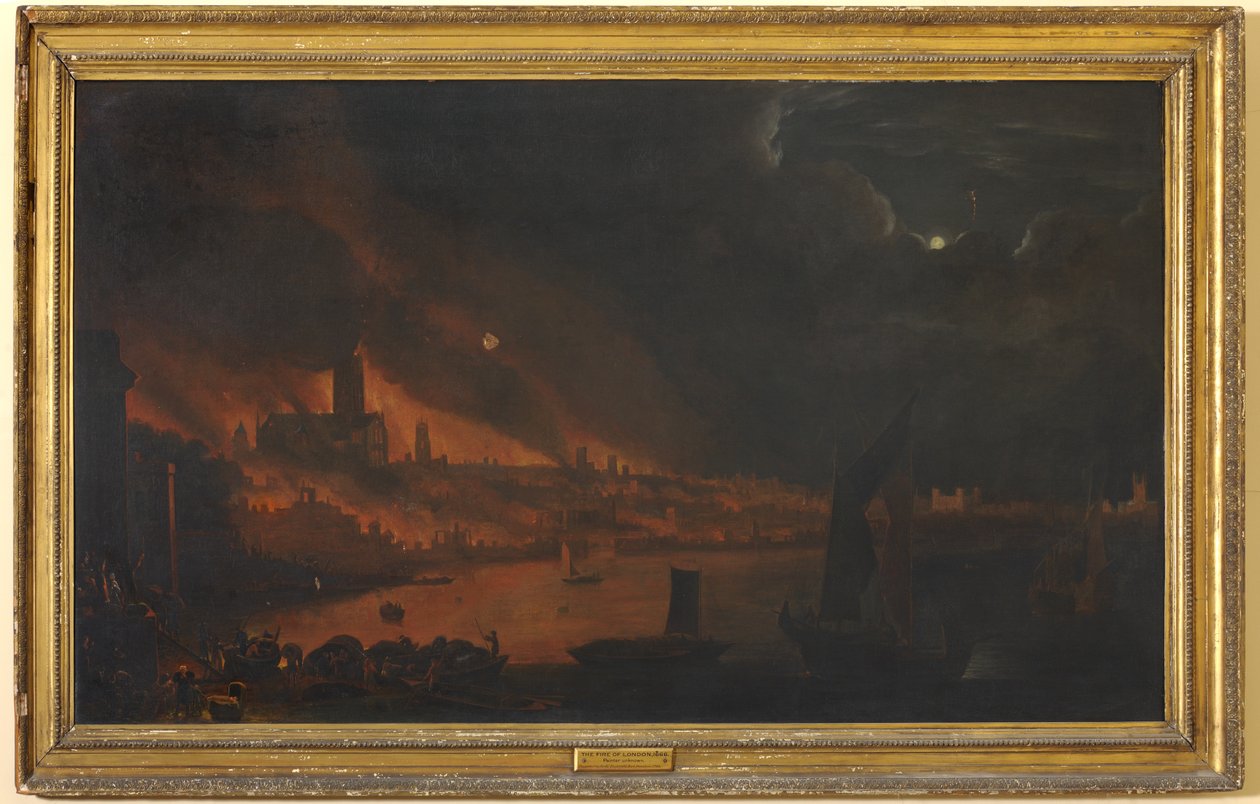 Das Große Feuer von London, ca. 1666-1700 von Anglo Dutch School