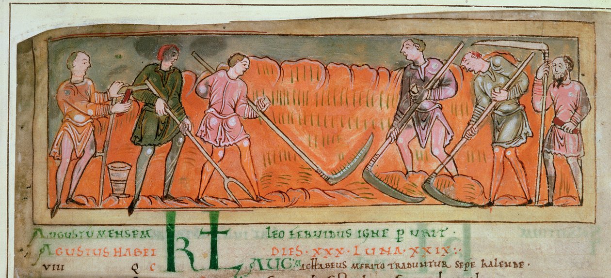 Ernte, aus einem Kalender (Detail) von Anglo Saxon