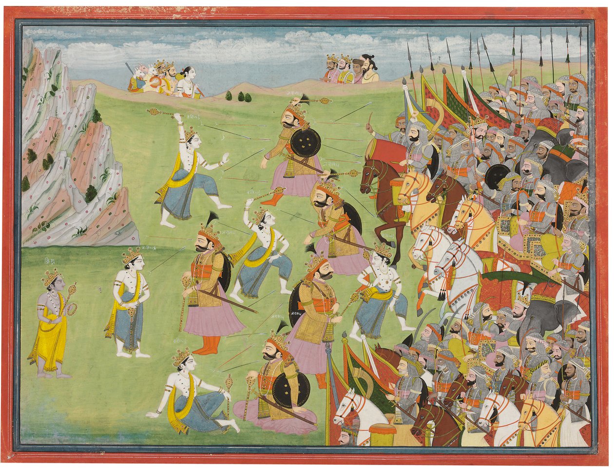 Ein Gemälde aus dem Mahabharata: Balabhadra kämpft gegen Jarasandha, Kangra oder Garhwal, ca. 1810-20 von Anglo Indian School