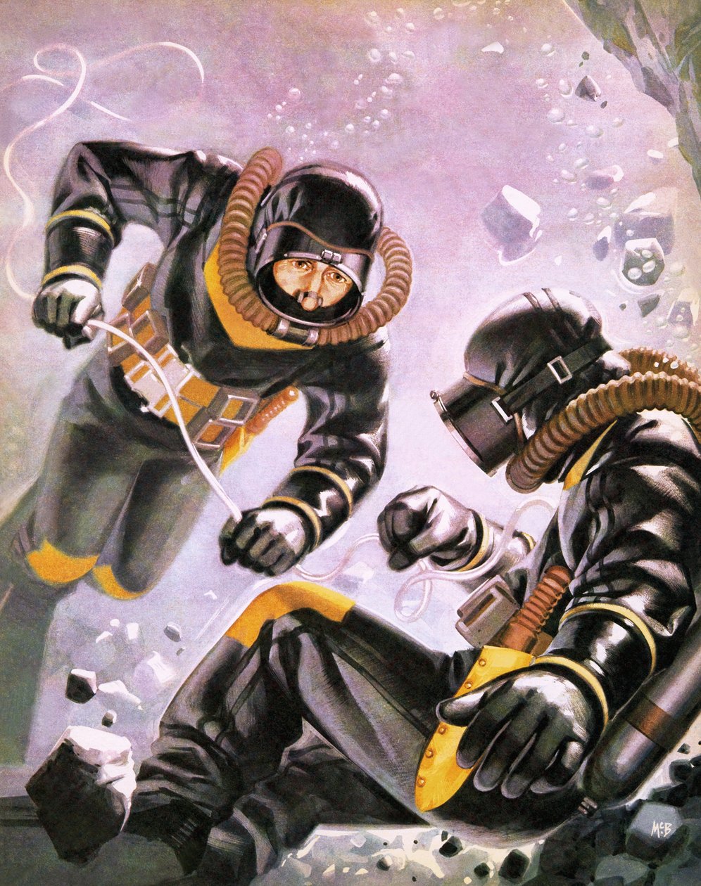 Eine Tauchexpedition unter der Leitung von Kapitän Jacques-Yves Cousteau von Angus McBride