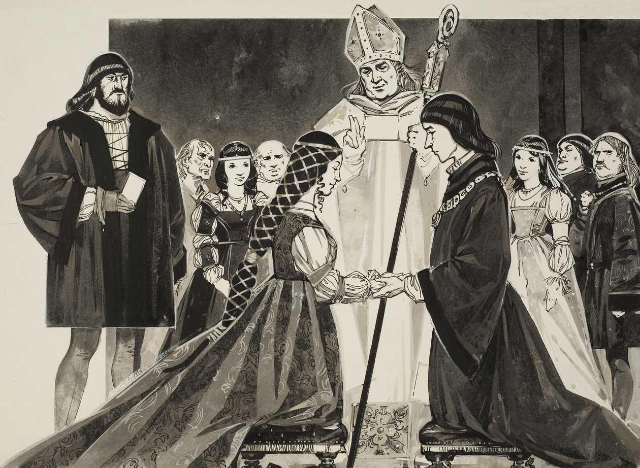 Heirat von Lucrezia Borgia mit Herzog Alfonso von Angus McBride