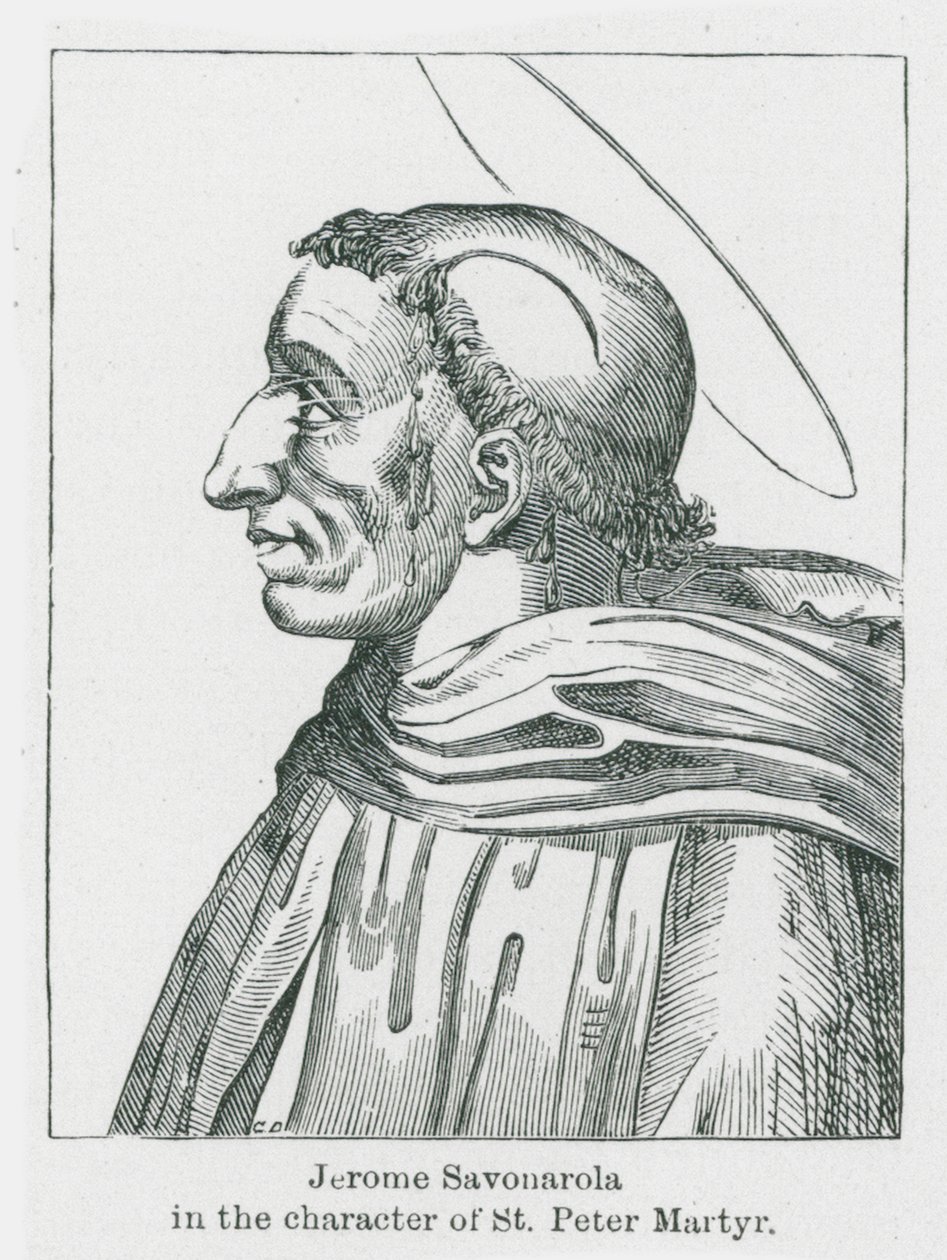 Jerome Savonarola in der Rolle des St. Peter Martyr von Anna Brownell Jameson