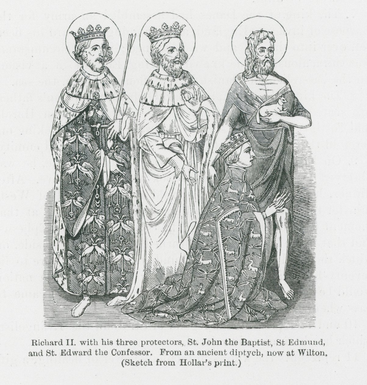 Richard II. mit seinen drei Beschützern, Johannes der Täufer, St. Edmund und St. Edward der Bekenner von Anna Brownell Jameson