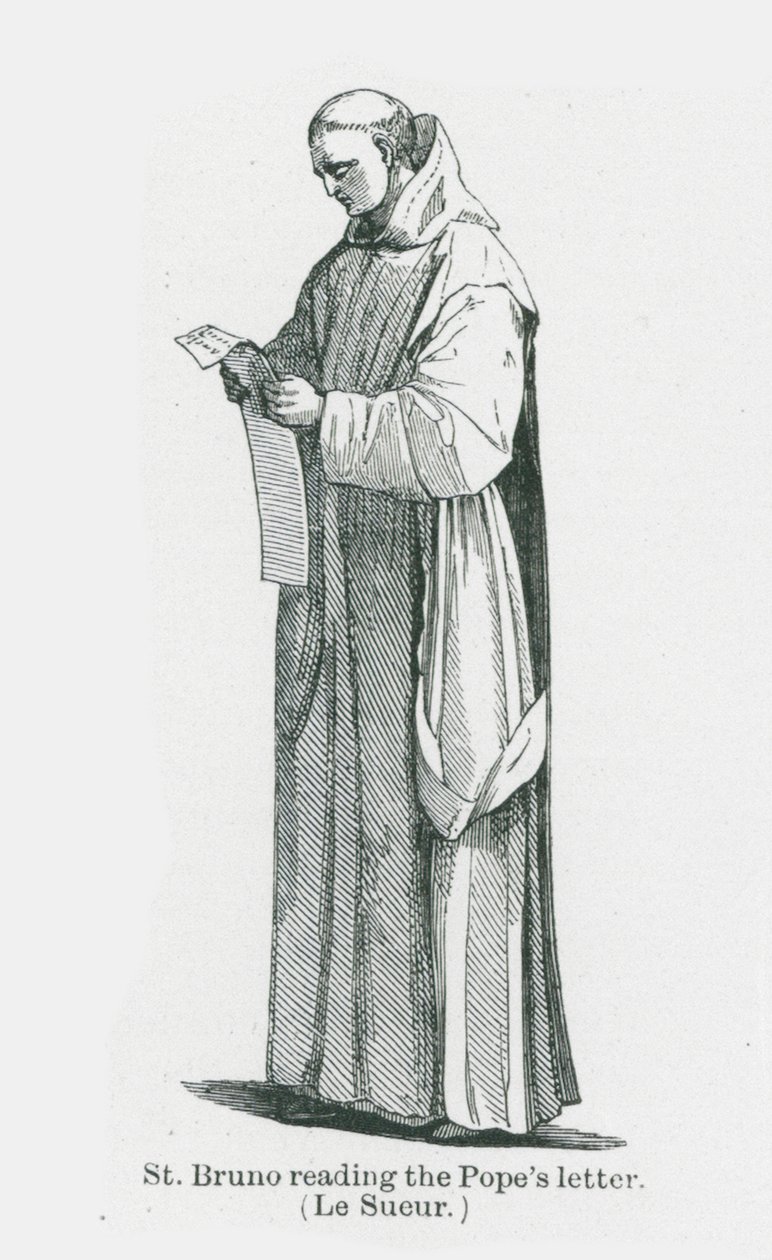 St. Bruno liest den Brief des Papstes von Anna Brownell Jameson