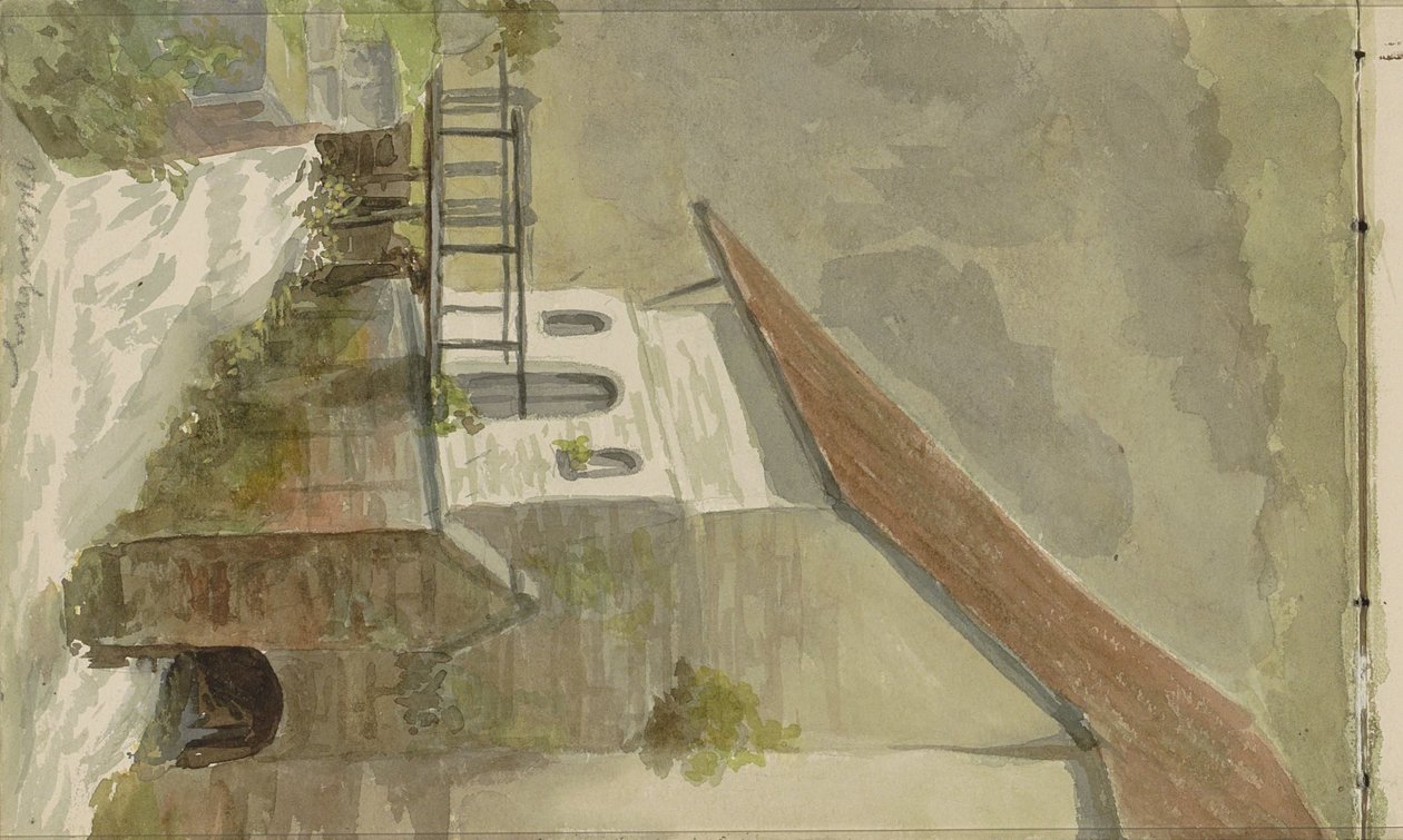Haus an einem Kanal in Valkenburg von Anna Catharina Maria van Eeghen (possibly)