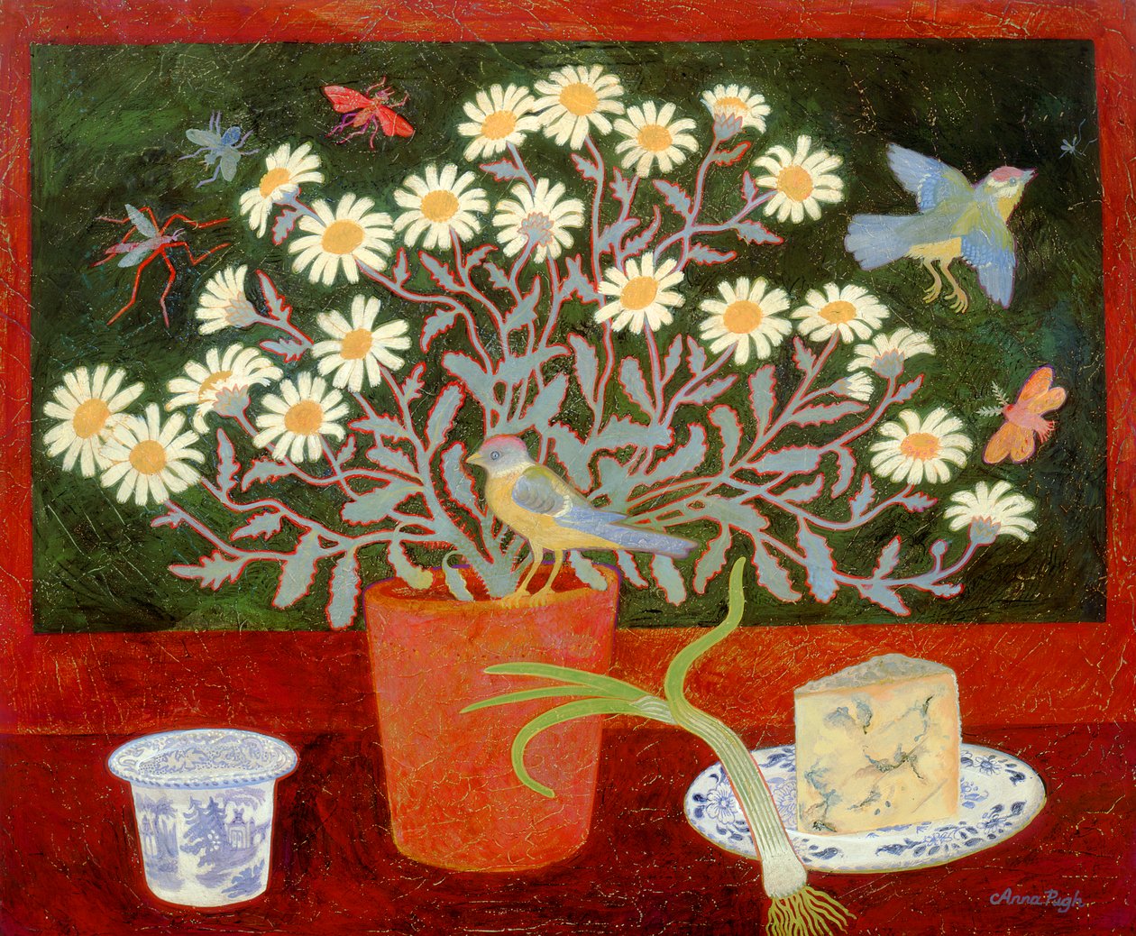 Tontopf mit Gänseblümchen von Anna Pugh