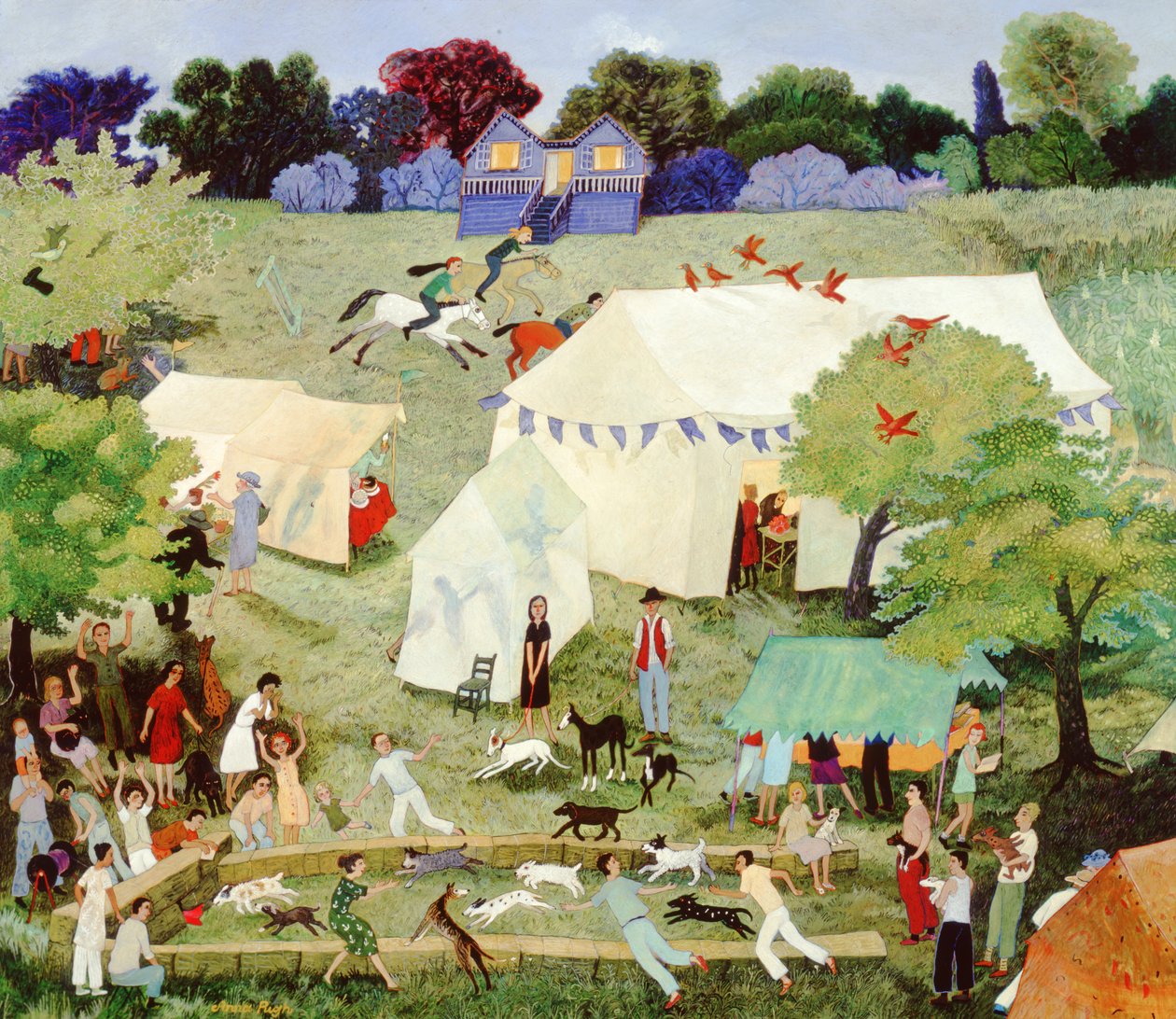 Kipper spornt Furrie an, 2007 von Anna Pugh