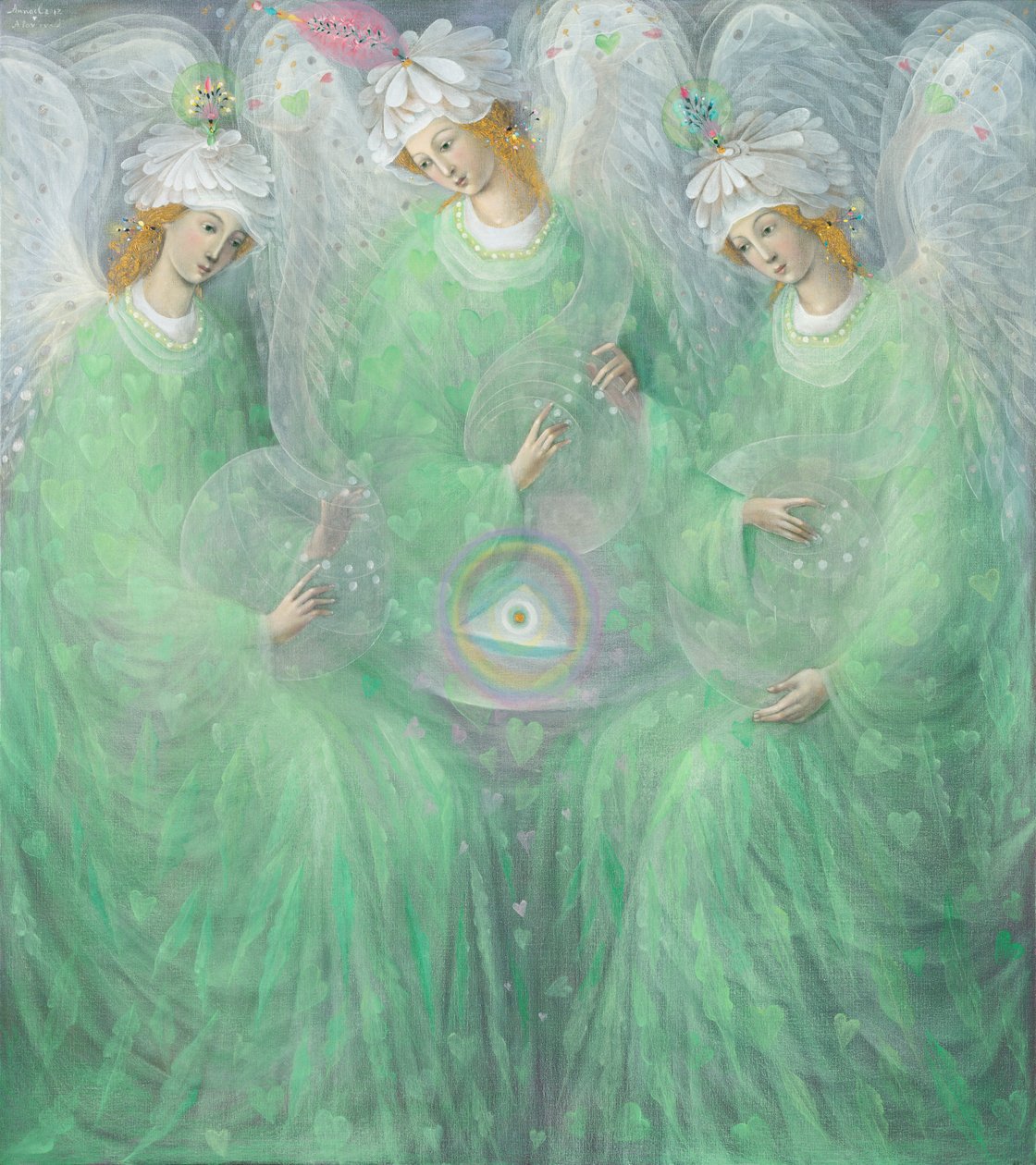 Die Offenbarungen des Frühlings (Diptychon), linkes Panel, 2012 von Annael Anelia Pavlova