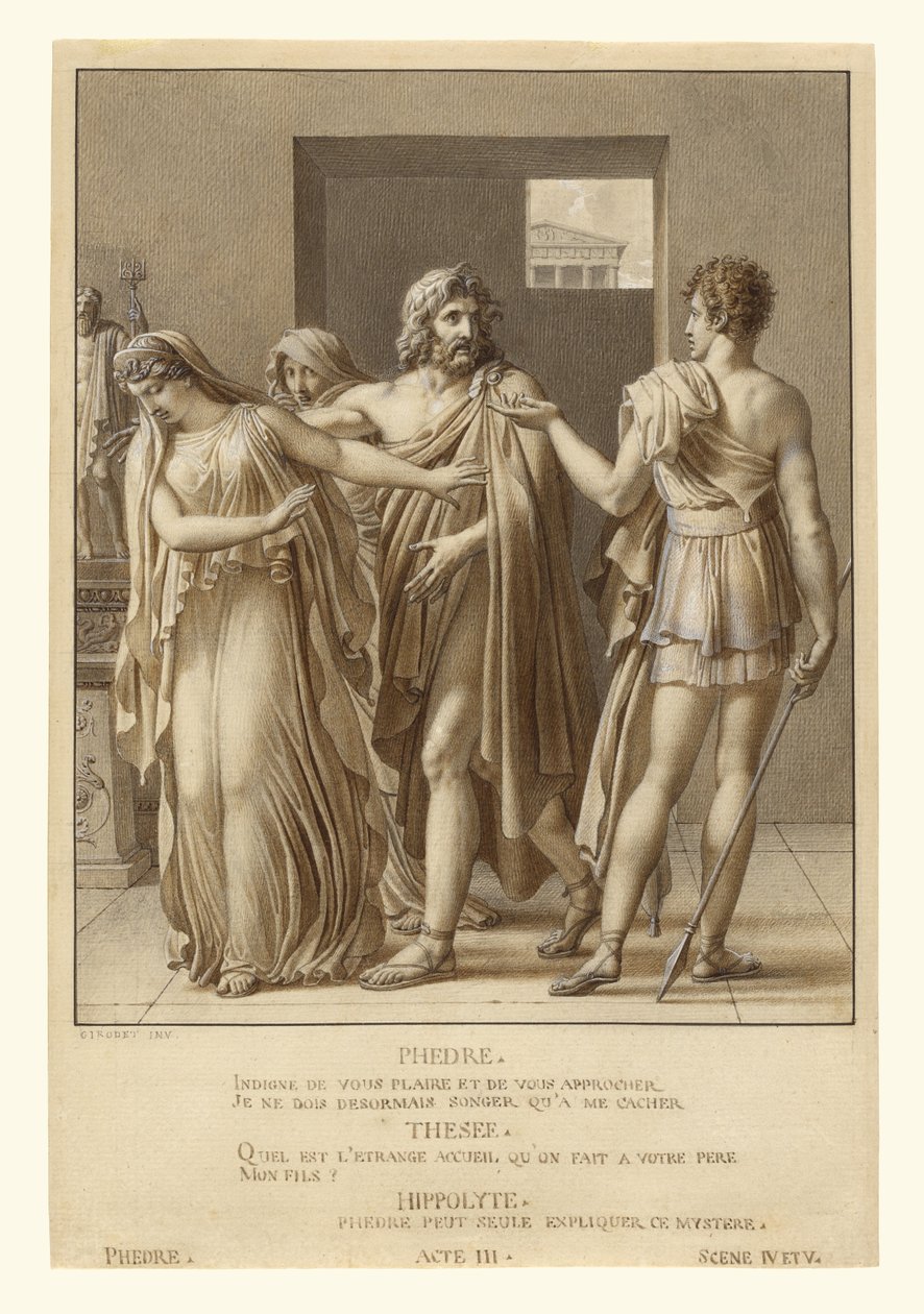 Phaedra weist die Umarmungen des Theseus zurück von Anne-Louis Girodet de Roucy-Trioson