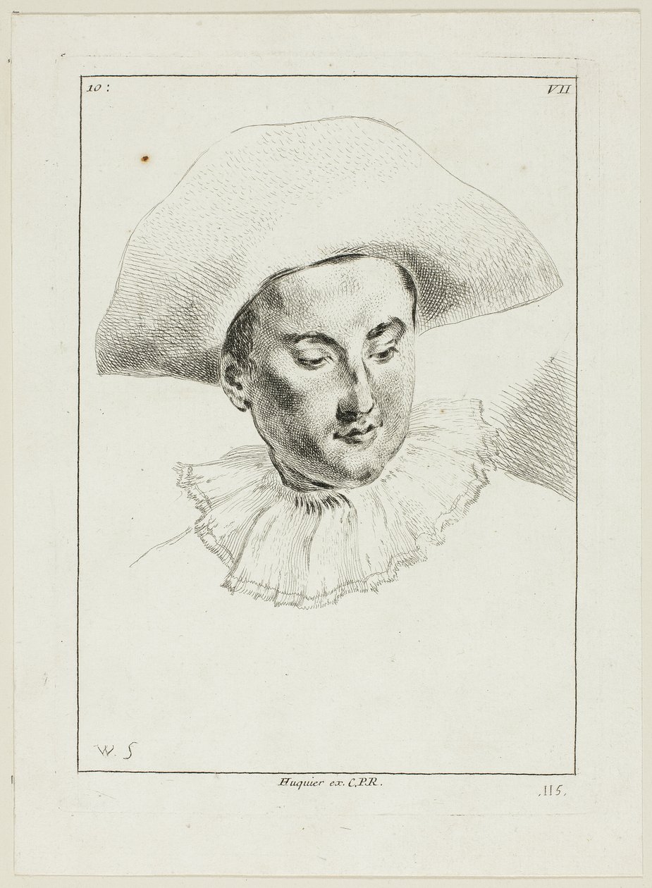 Männerkopf (mit Hut und Kragen) von Anne Claude Philippe Caylus