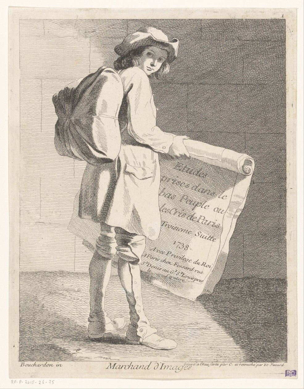 Wandernder Druckverkäufer von Anne Claude Philippe Caylus