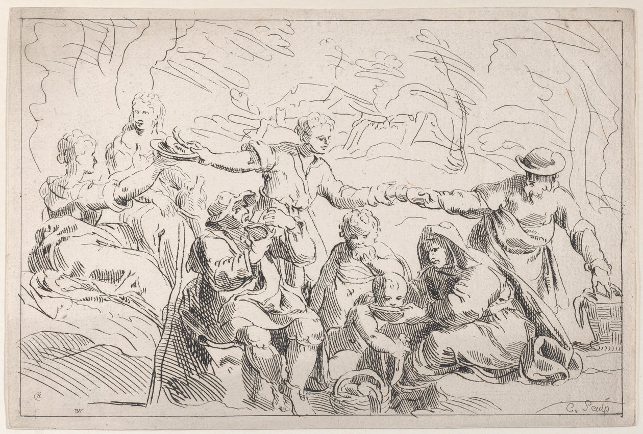Eine Party im Freien, 18. Jahrhundert von Anne Claude Philippe de Caylus