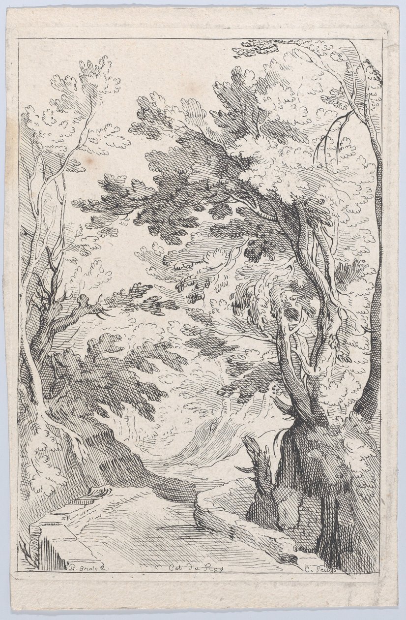 Ein Weg mit einer Brüstung in einem Wald, 18. Jahrhundert von Anne Claude Philippe de Caylus