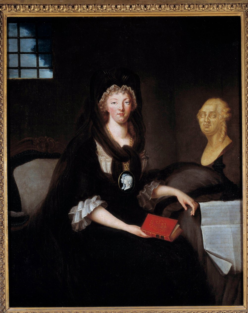 Porträt von Marie Antoinette (1755-1793) in großer Trauer im Temple-Gefängnis von Anne Flore Millet de Brehan