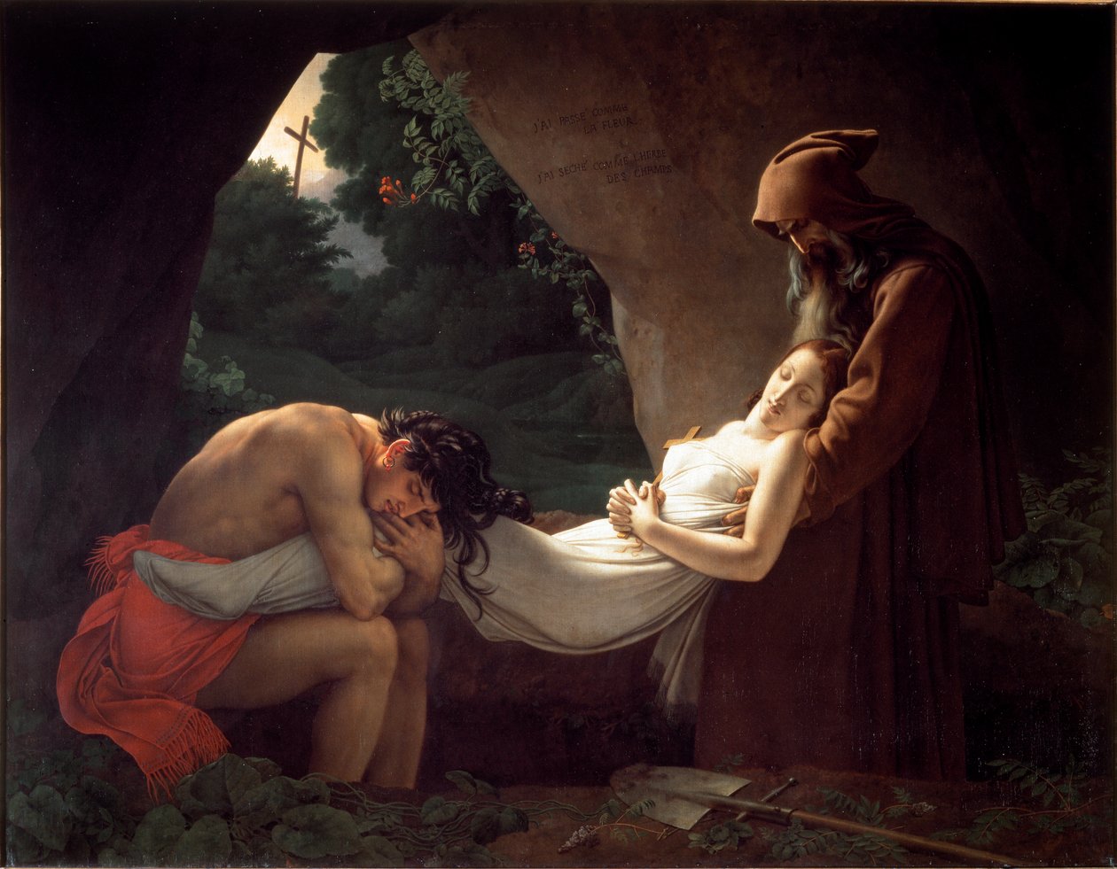 Atala am Grab oder Beerdigung von Atala von Anne-Louis Girodet de Roucy-Trioson