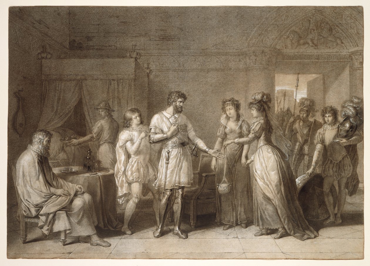 Bayard lehnt die Geschenke seiner Gastgeberin in Brescia ab von Anne Louis Girodet de Roussy Trioson