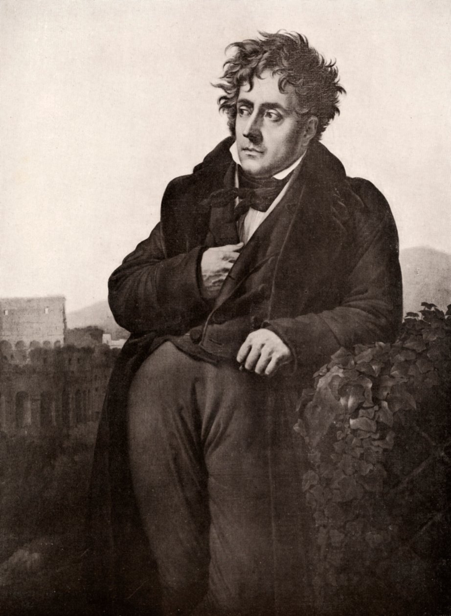 Francois-Rene, Vicomte de Chateaubriand, französischer Schriftsteller und Diplomat von Anne Louis Girodet de Roussy Trioson