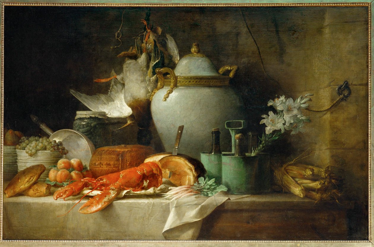 Vase, Hummer, Früchte und Wild - Stillleben mit Vase, Hummer, Früchten und Wild ... von Anne Vallayer-Coster